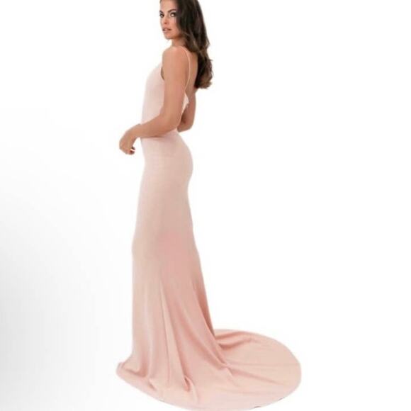 REVOLVE x NOOKIE Coquette wedding Pink one shoulder Maxi dress Jasmine Gown XS 2 - Picture 2 of 11